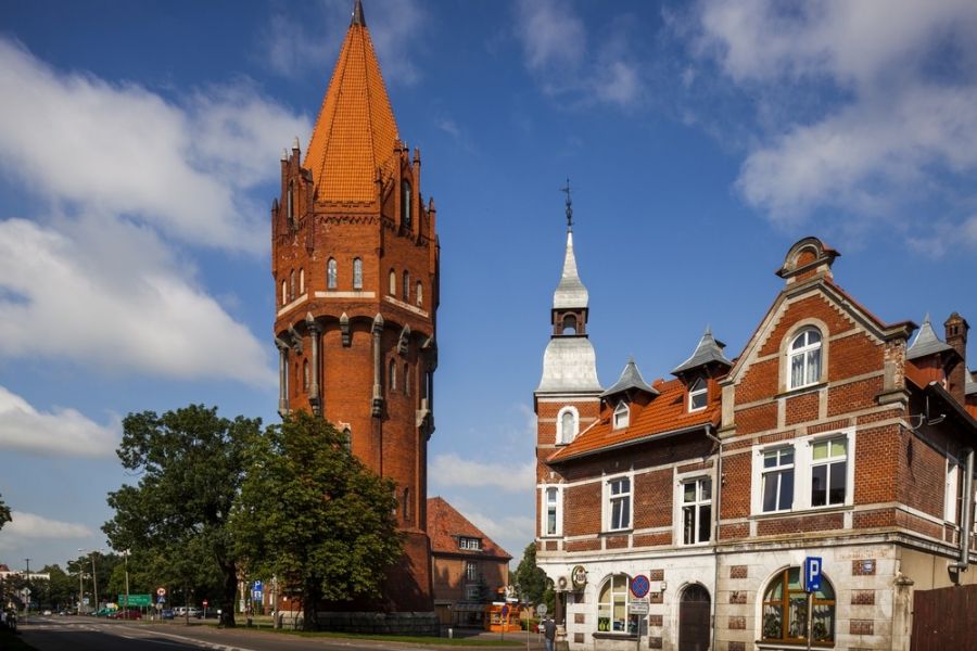 Wieża ciśnień przy Placu Słowiańskim w Malborku